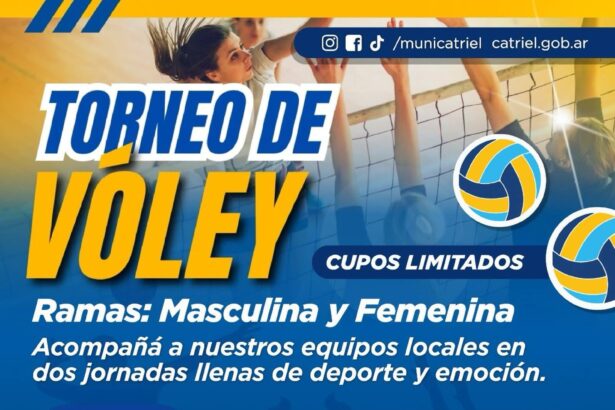 Catriel será sede de un importante torneo de vóley con participación regional