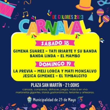 , Festejos por carnaval en Catriel y 25 de Mayo