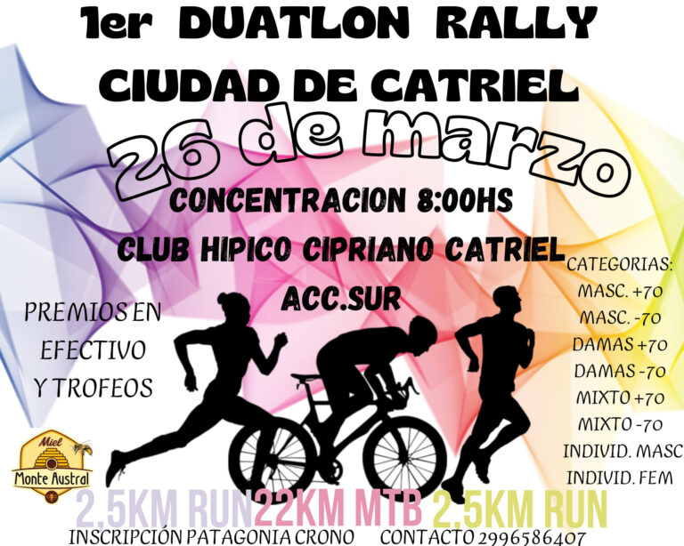 Cuenta regresiva, se viene el Duatlón Rally ciudad de Catriel