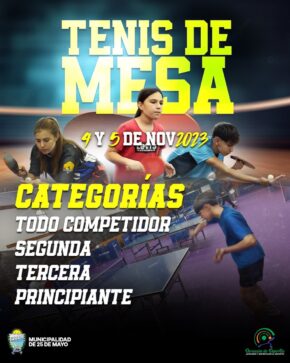 25 de Mayo se prepara para el abierto de Tenis de Mesa