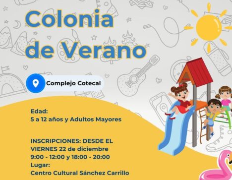 Catriel-Abren inscripciones para la Colonia de Vacaciones Municipal