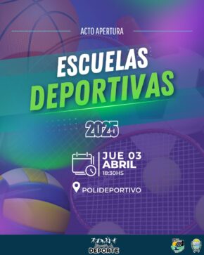 25 de Mayo-Comienzan las Escuelas Deportivas