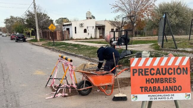 25 de Mayo: plan de bacheo urbano
