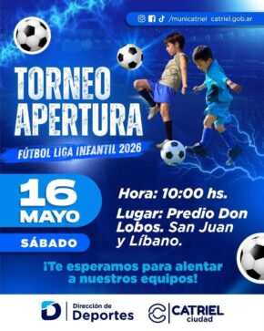 Este sábado comienza el Torneo Apertura de la Liga Municipal Infantil 2026