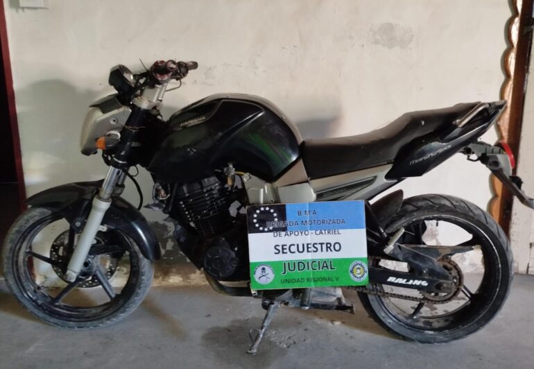 Moto robada en Mendoza fue secuestrada en Catriel