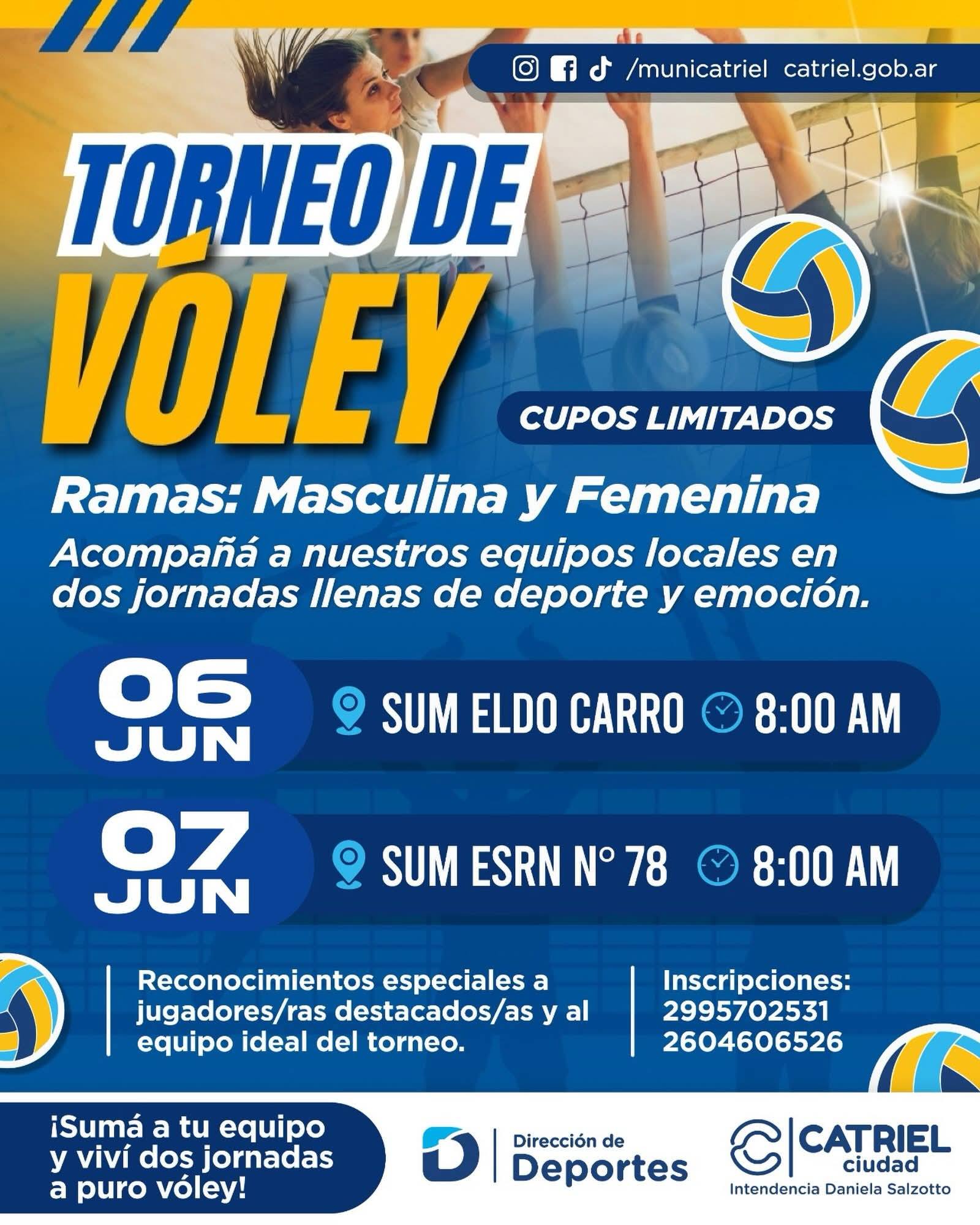 Catriel será sede de un importante torneo de vóley con participación regional