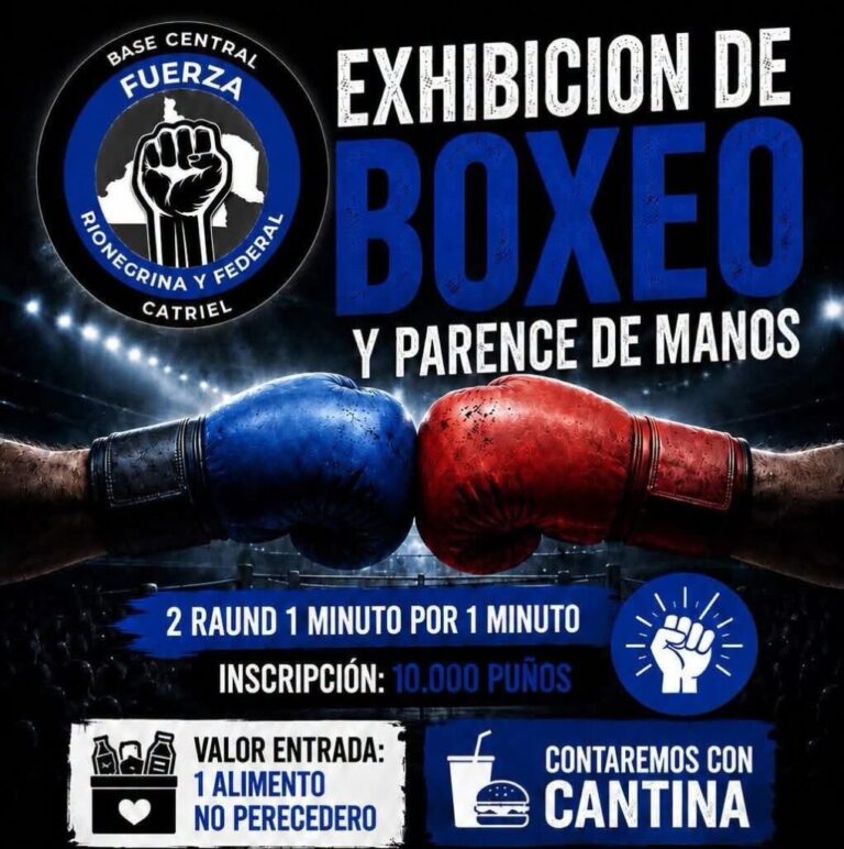 Catriel tendrá su primera edición del “Párense de manos” y exhibición de boxeo
