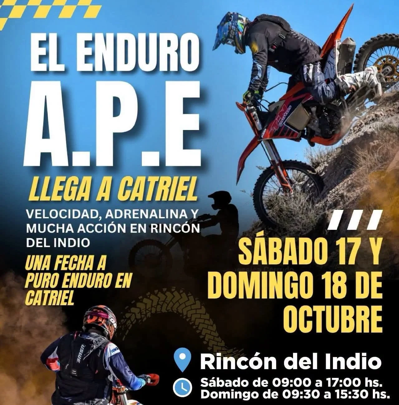 El Enduro APE desembarca este fin de semana en Catriel tras la suspensión por el clima