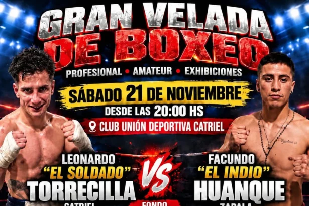 Catriel se prepara para una gran velada de boxeo profesional y amateur con destacados combates