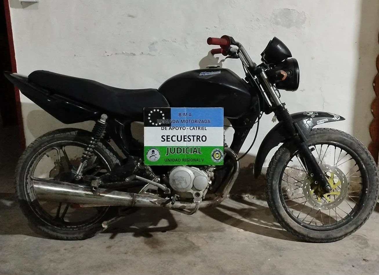 Catriel: La Policía incautó una moto armada con partes robadas
